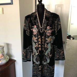 Velvet embroidered jacket